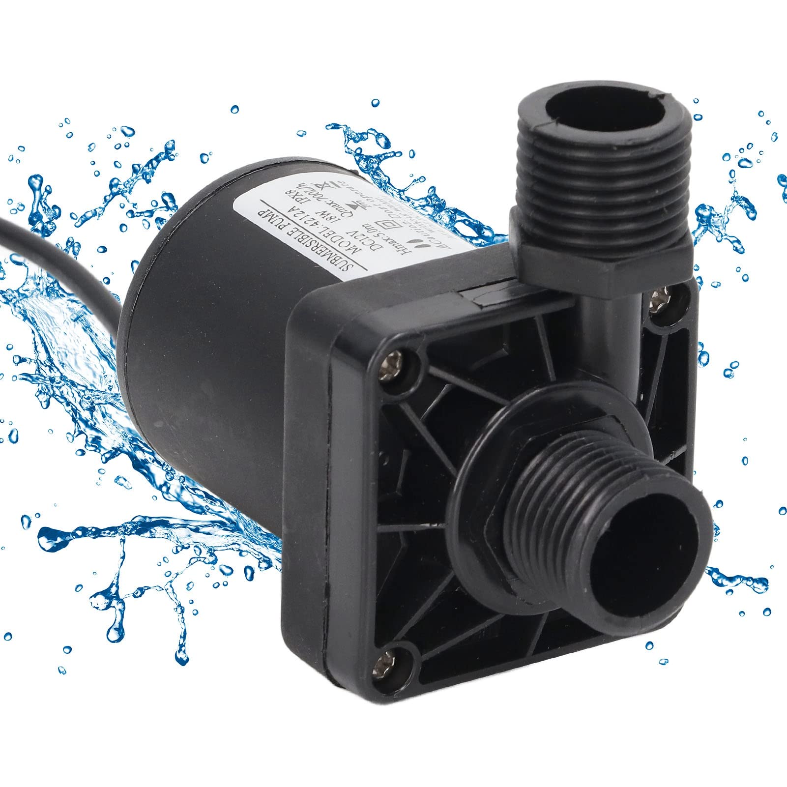 Pompe Submersible 12V 20W 800L/h - Silencieuse, Pour Fontaine, Aquarium, Hydroponie