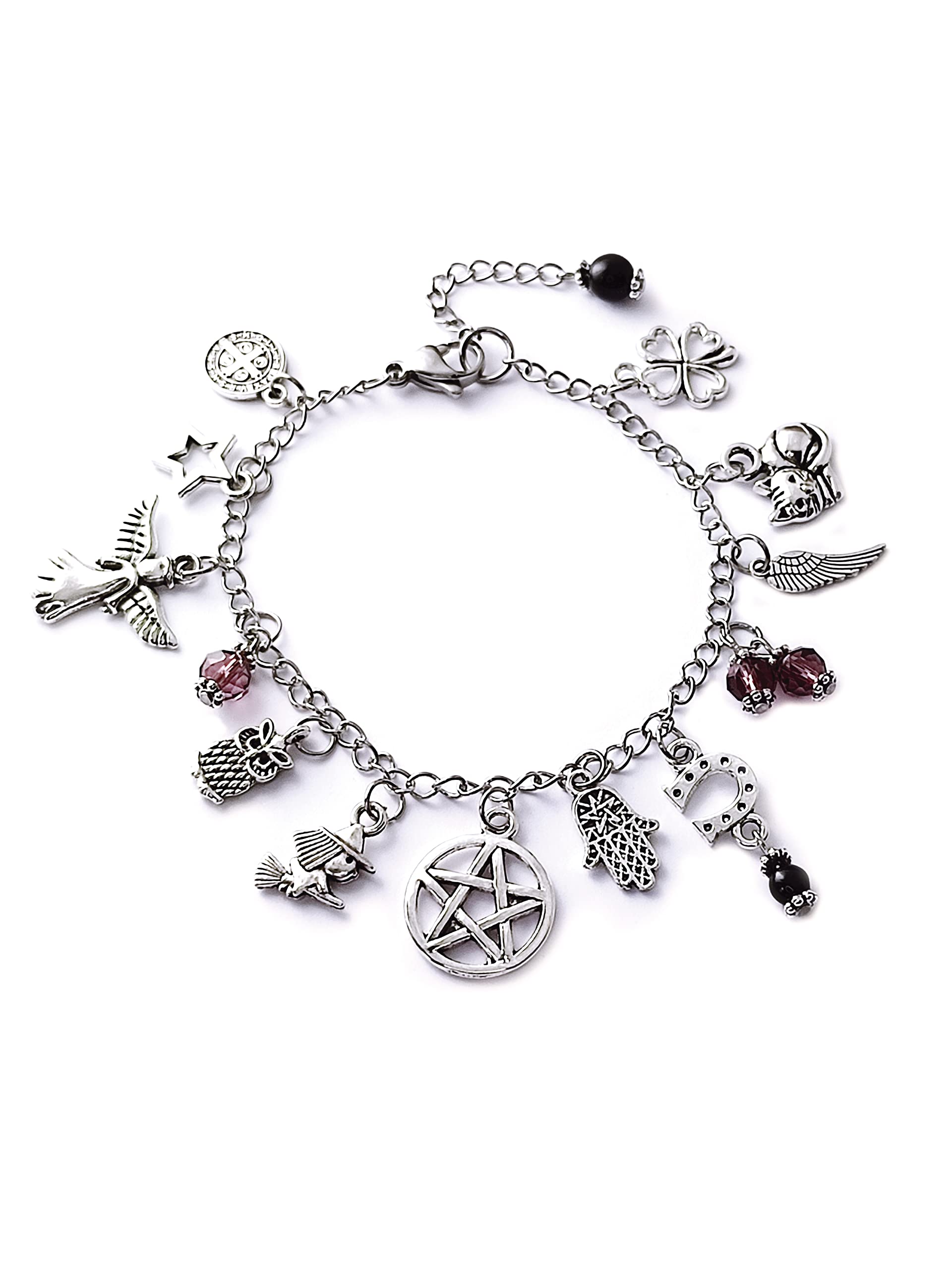 Simboliks Amuletos pulsera bruja protección mal de ojo y hechizos atraer buena suerte y fortuna brazalete witch Pulsera de Protección Wicca y Brujería Amuleto de Brujas y Talismán
