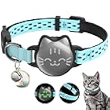 Waterproof Airtag Cat Collar, Breakaway Cat Airtag Collar with Luminous & Reflective Pattern Strap, Lightweight Kitten Collars for Apple Air tag, Hidden Holder for GPS Tracker - Cats, Kittens (9-13
