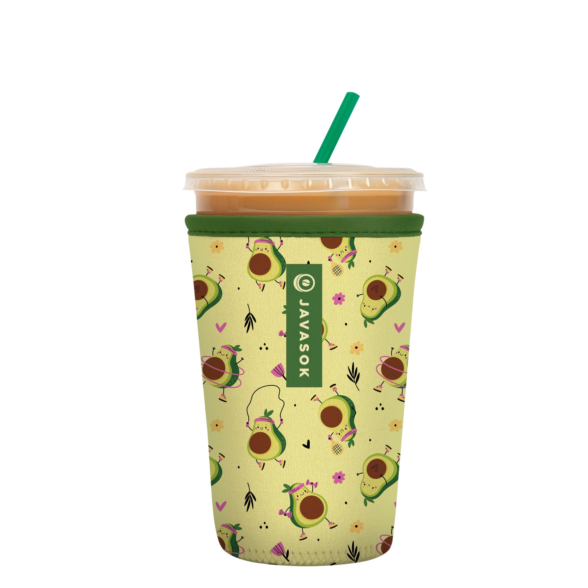 Sok It JavaSok Iced Coffee &amp; Cold Soda Insulated Neoprene Cup Sleeve (Get Movin', Medium: 22-28oz)