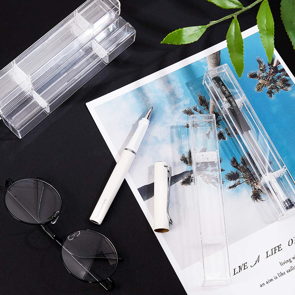 NBEADS Estuche de Plástico para Bolígrafos 12pcs, Caja de Lápiz Transparente Caja de Almacenamiento de Lápiz Transparente para Oficina de Escuela