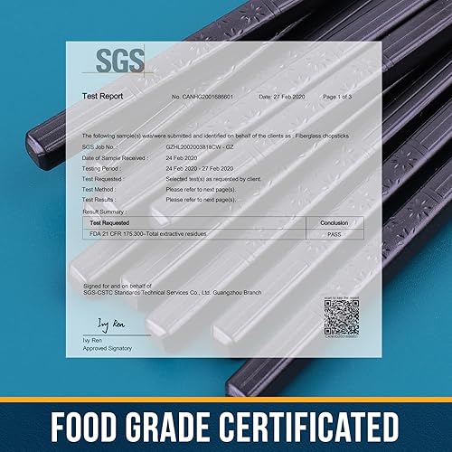 Miniatura 2 de Palillos, GLAMFIELDS 5 pares de palillos negros premium reutilizables para sushi, palillos japoneses mate antideslizantes con estuche de regalo