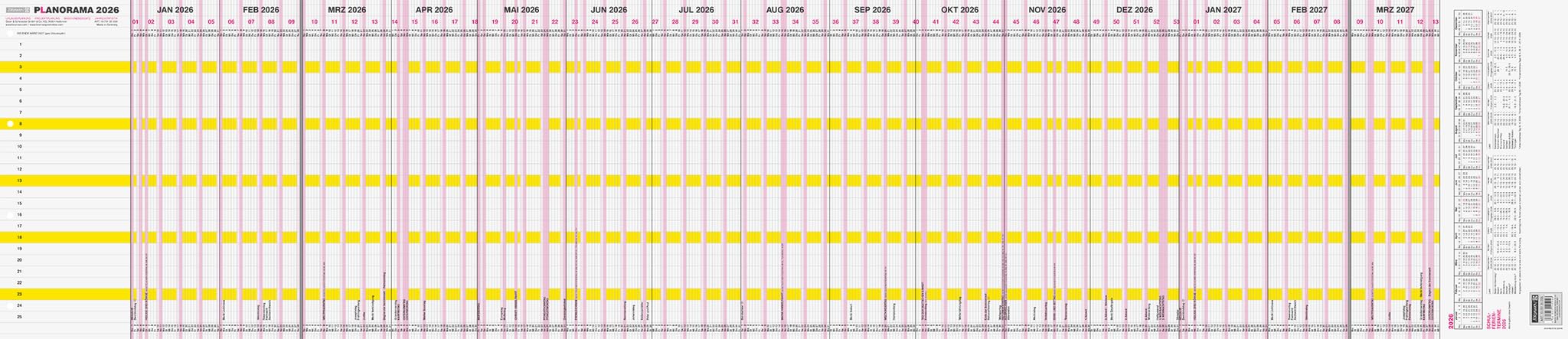 BRUNNEN Urlaubsplaner '26 „PLANORAMA“ | 1380×295 mm