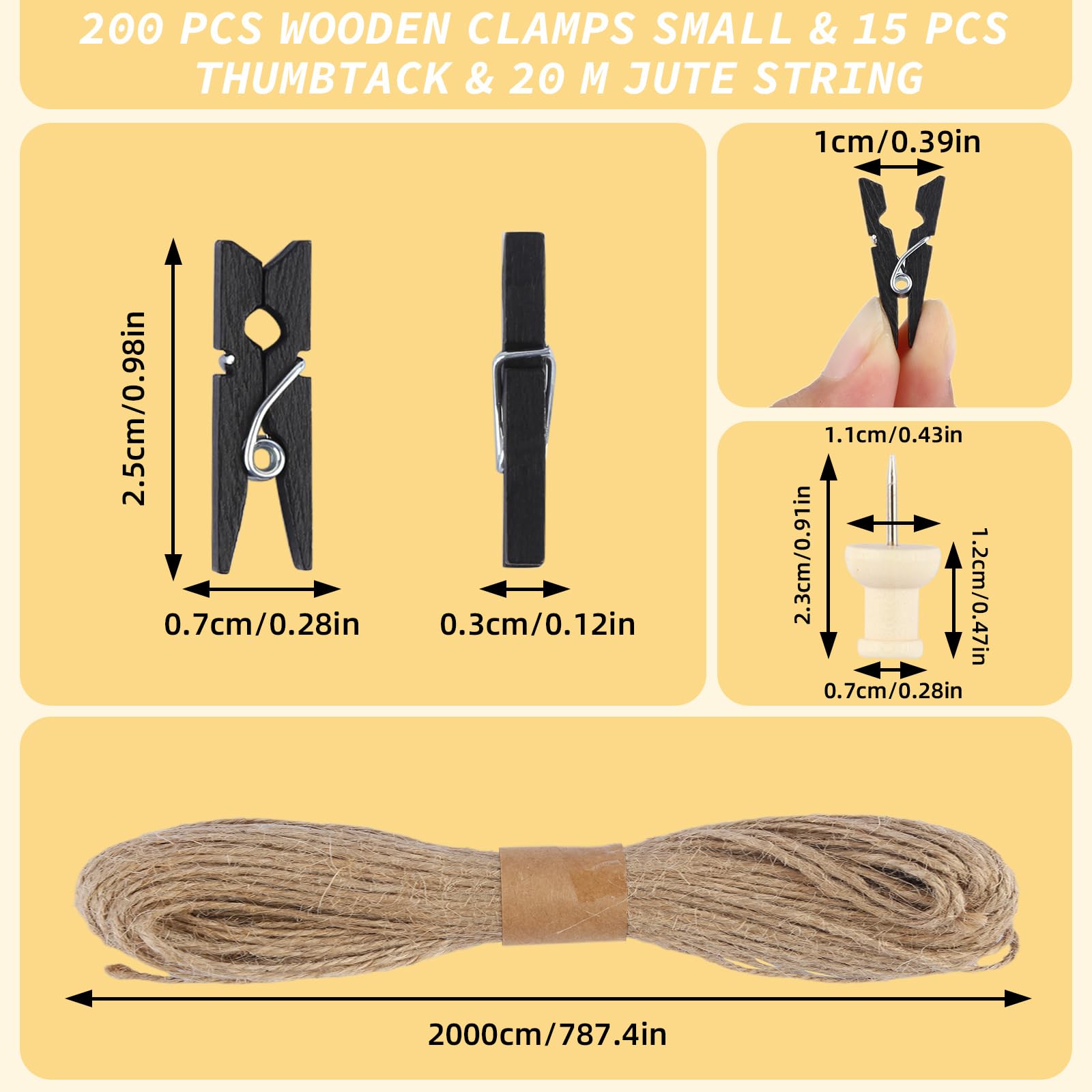 Orixo 400 Pinces Petite Pince A Linge Bois 25 Mm Mini Pince A