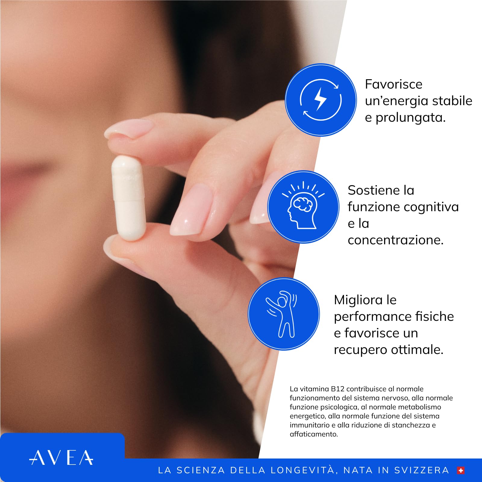 AVEA Vitaliser Capsule (30 capsule) – Precursore del NAD+ per ridurre l’invecchiamento di pelle e corpo – Fonte naturale di NAD+ antiossidante con Vitamina B12 ed estratto di tè verde per l’energi