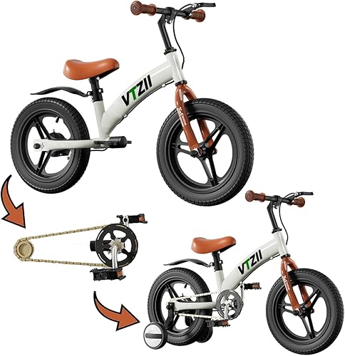 Bicicleta de equilibrio 2 en 1 con pedales, ruedas de entrenamiento de freno, soporte neumático, para niños de 2 a 7 años, bicicleta para niños de
