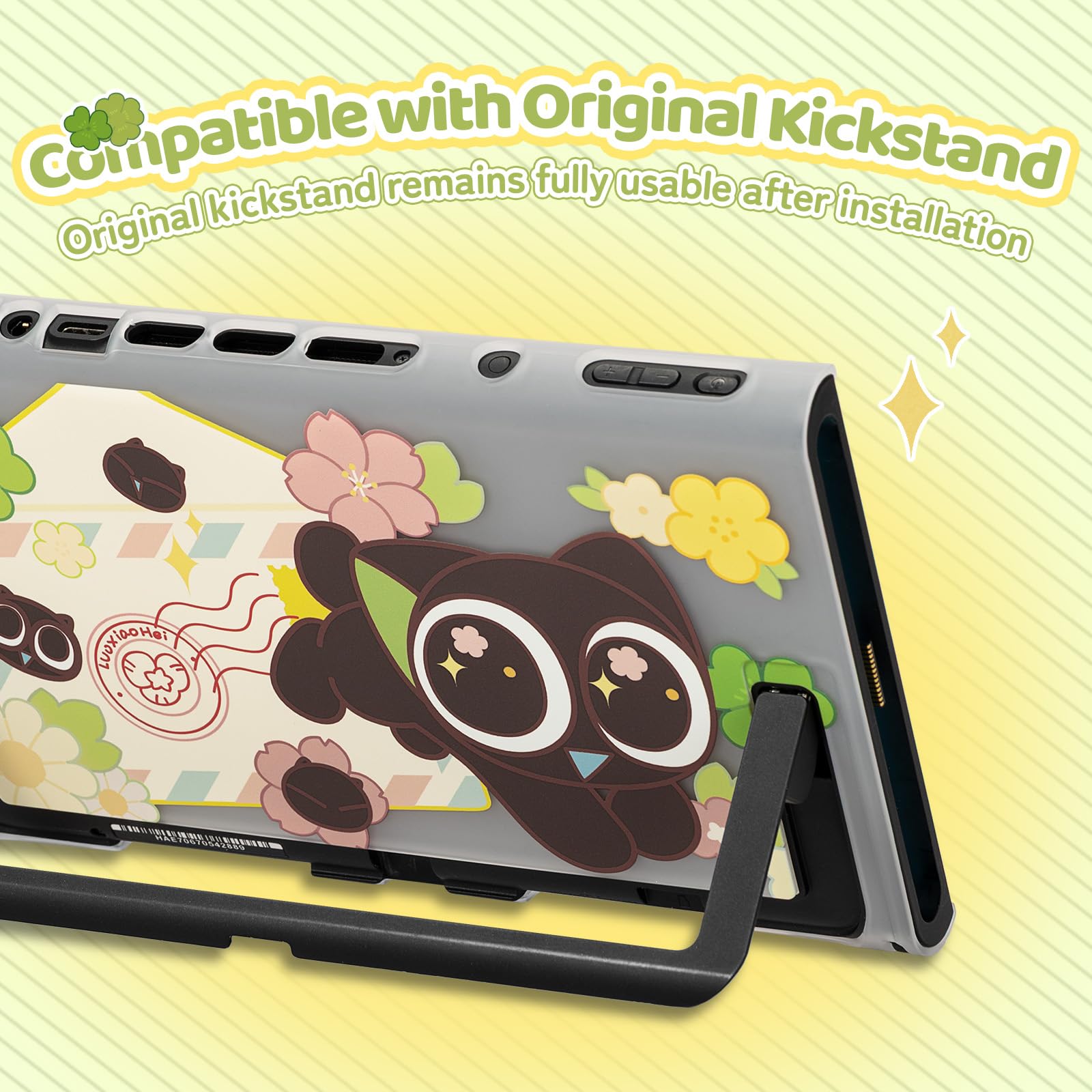 GeekShare Coque de protection rigide compatible avec Switch 2, Kawaii Cartoon Switch 2 Coque de protection compatible avec la station d'accueil, design anti-rayures et amortissant les chocs, message
