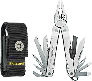 Leatherman Super Tool 300 Stainless Heavy Duty Multitool 19-in-1 with Pliers, Wire Cutters, Knife, Saw, 4.5" - Stainless Steel - Ideal For Camping, Survival Gear, Outdoor Adventures, DIY Projects