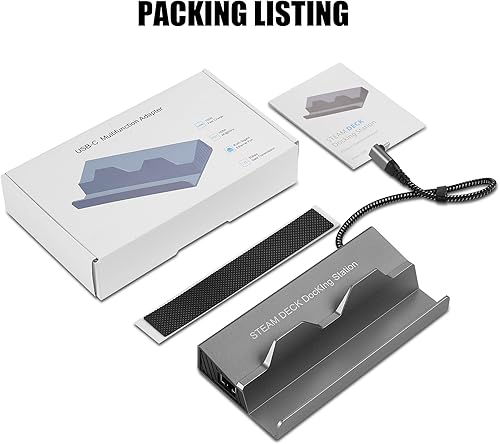 Miniatura 9 de Estación de acoplamiento para Steam Deck, Base de cubierta de vapor 6 en 1 con HDMI 4K a 60Hz, Gigabit Ethernet 1000Mbps, 3 USB-A y puerto de carga