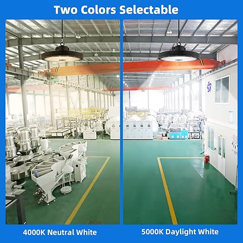 Miniatura 4 de Luz de alta bahía, vatios ajustable 150W200W240W, color sintonizable 4000K5000K, luces LED UFO para tienda, hasta 38400lúmenes, 0-10V regulable,