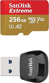 SanDisk Extreme 256GB microSD UHS-I Card with Adapter - Up to 160MB/s with SanDisk MobileMate USB 3.0 microSD Card Reader