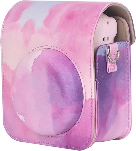 Miniatura 2 de Funda para cámara instantánea Fujifilm Instax Mini 12, funda de poliuretano con correa extraíble para cámara Fujifilm Instax Mini 12 (rosamorado)
