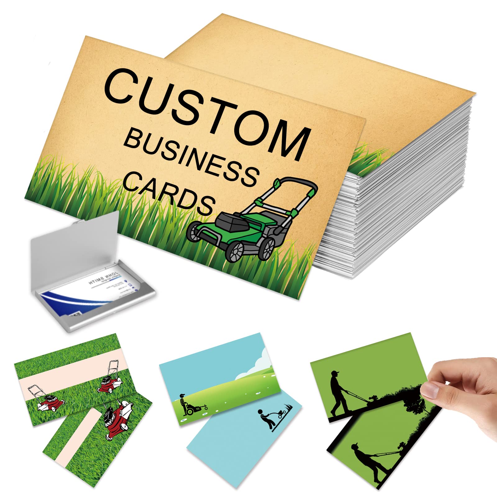 EAQ business cards Personalized Logo/Text Double-Sided Print Waterproof 300gms Cards for Company, Small Business