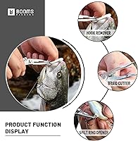 Vista 2 de Booms Fishing H01 Pequeños Alicates De Pesca Tijeras Cortadores De Trenza De Acero Inoxidable Ligero Herramientas De Pesca De Anillo Dividido
