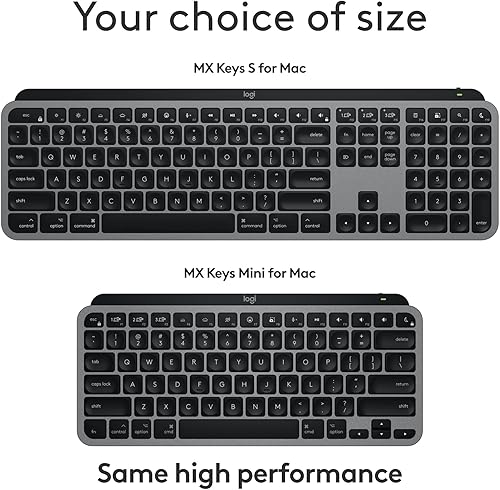 Miniatura 11 de Logitech MX Keys S para Mac, teclado inalámbrico, fluido, escritura precisa similar a una computadora portátil, teclas programables,
