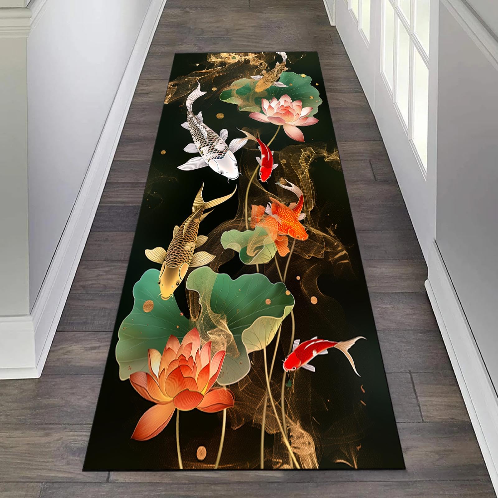 Alfombras de cocina de pez koi para decorar el suelo del dormitorio y la oficina