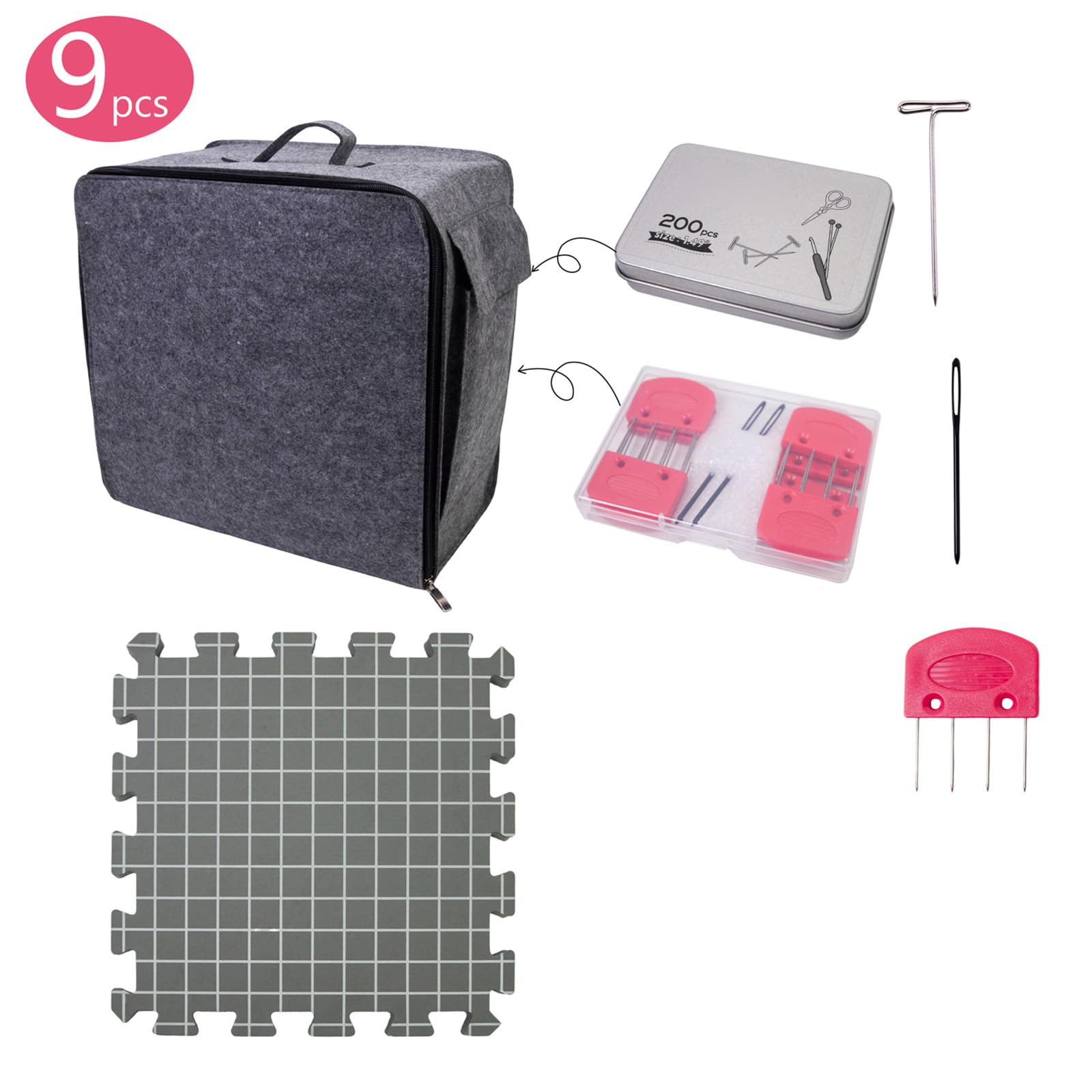 Tapis de blocage au crochet 32 x 32 cm Peigne de blocage tricot avec tapis de blocage tricot pour projets de tricot Granny Squarecraft