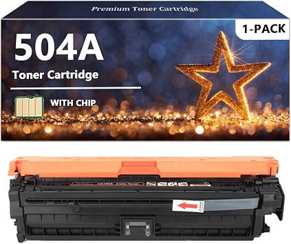 504A Black Toner Cartridges Compatible for HP 504A CE250A Toner Cartridge, Quality Toner for HP Color LaserJet CM3530 CP3525 Series, 1 Pack Black, 13.7-inch,6.3-inch,10.2-inch