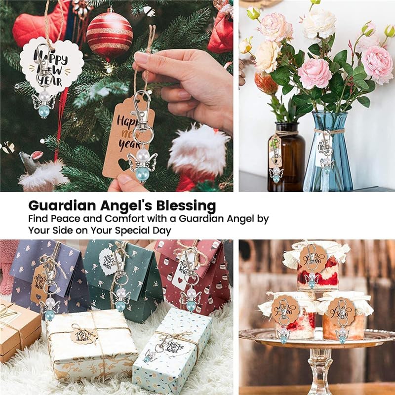 Something Blue Present for Bride on Wedding Day Angel Bridal Wing Bouquet for Daughter Garter Charm Present Card from Mom Dad Grandma Sister Friends Keepsake Bridal Shower Something Blue - Image 3