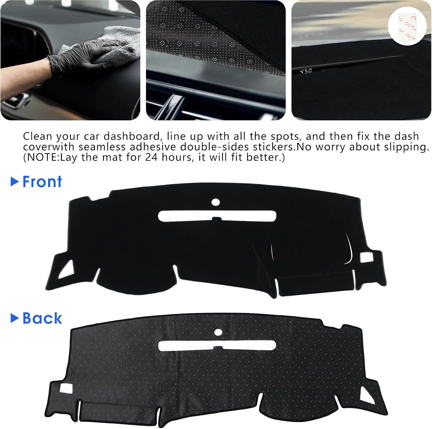 Fits Chevrolet Silverado 1500 LT/WT 2007-2013 2500 HD / 3500 HD 2007-2013, GMC Sierra 2007-2013 Dashboard Cover with Heat Resistant Anti-Glare mat Blanket (Silverado 07-13 （LT/WT）)