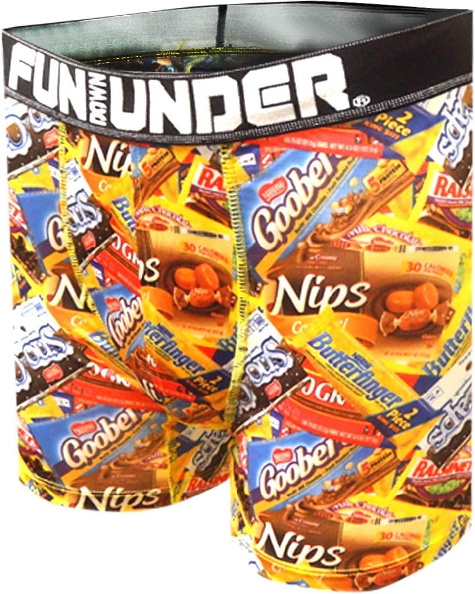 Fun Down Under Nestle Movie Candy boxes Performance Boxer Briefs For Men (Large)