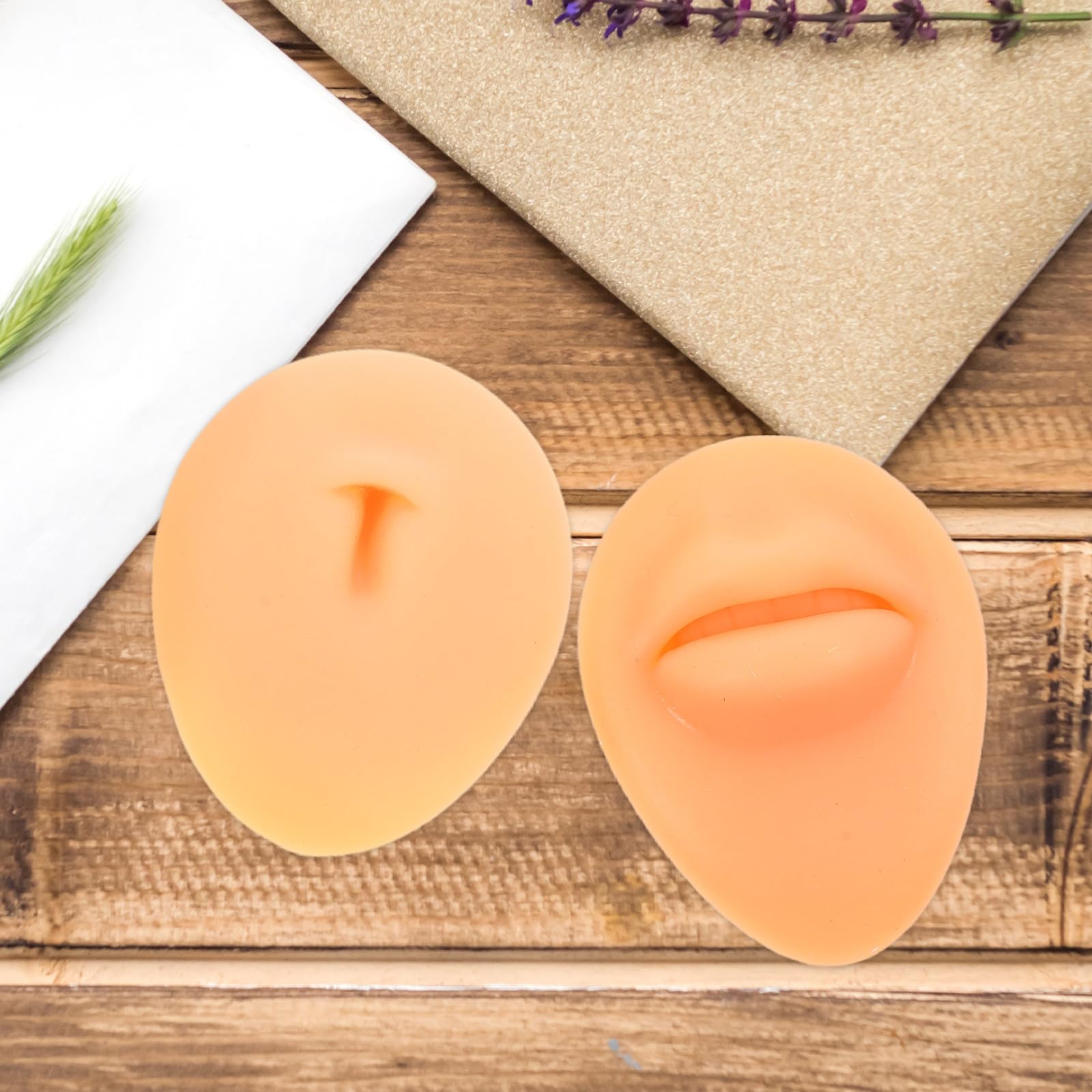 GARVALON Facciale per Saloni di Bellezza Facile da Pulire e Uso Personale Realistica in Silicone Morbido per Pratica di Piercing Orecchie, Naso e Lingua
