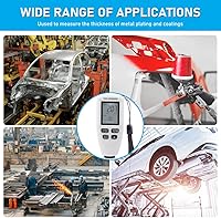 Vista 7 de Medidor de espesor de pintura Medidor digital para medidor de espesor de revestimiento automotriz Medidor de espesor de revestimiento de automóvil