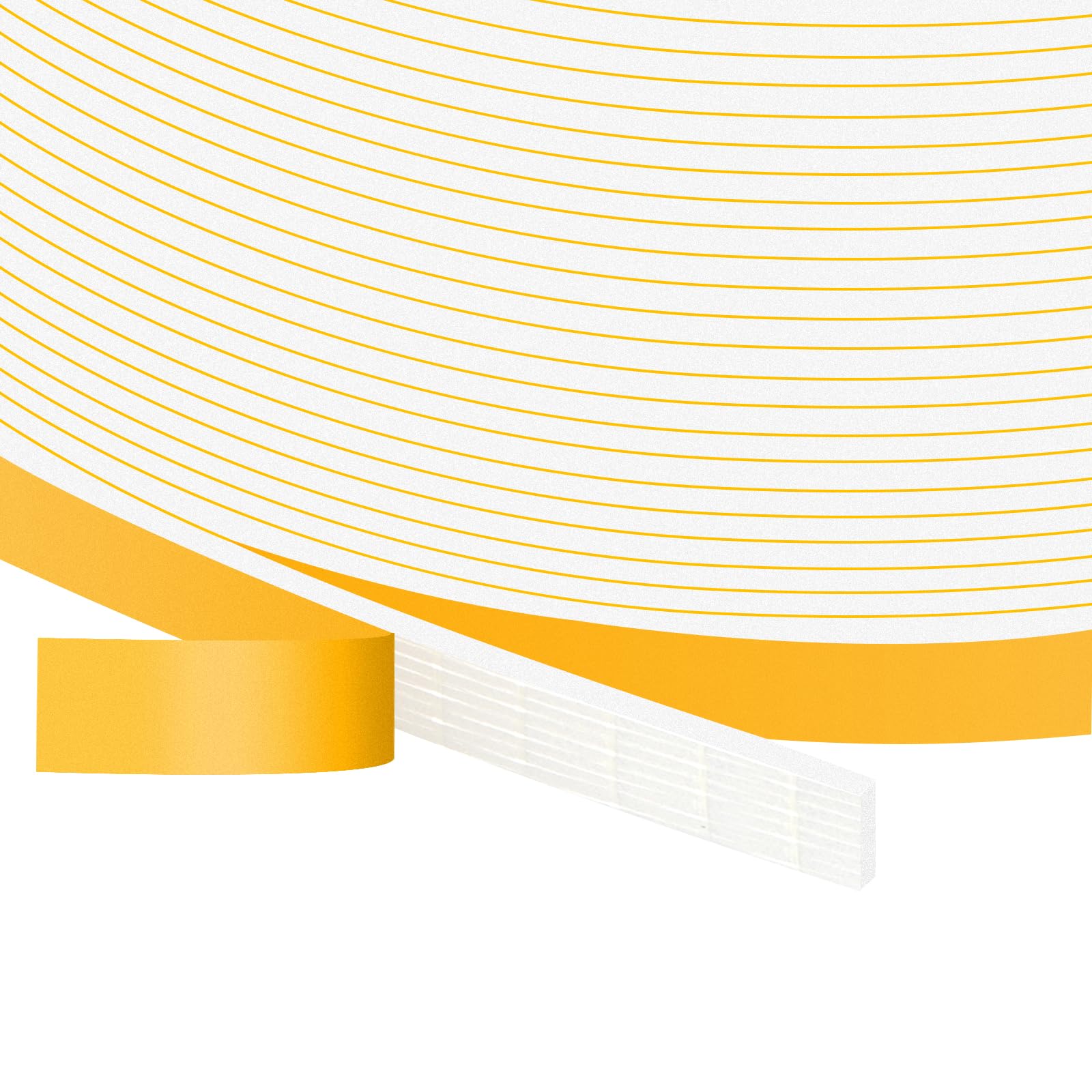 Yimiki White Foam Rubber Seal Tape 6Mm(W) X 1.5Mm(T) Window Door Draught Excluder Air Conditioner Anti-Collision Strong Adhesive Weather Stripping Tape For Door And Window,2 Rolls, Total 20M Long