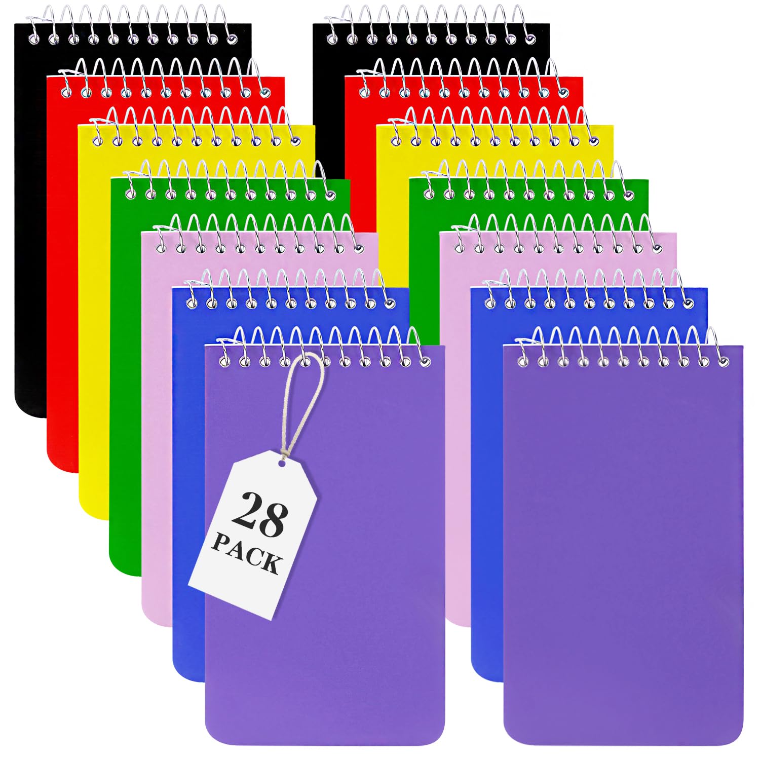 XiQiDianr Piccoli quaderni, taccuino tascabile 3 x 5, blocchi per appunti a spirale, blocchi per appunti, per ufficio, casa, scuola, carta a righe universitarie, mini blocco note - 75 fogli per