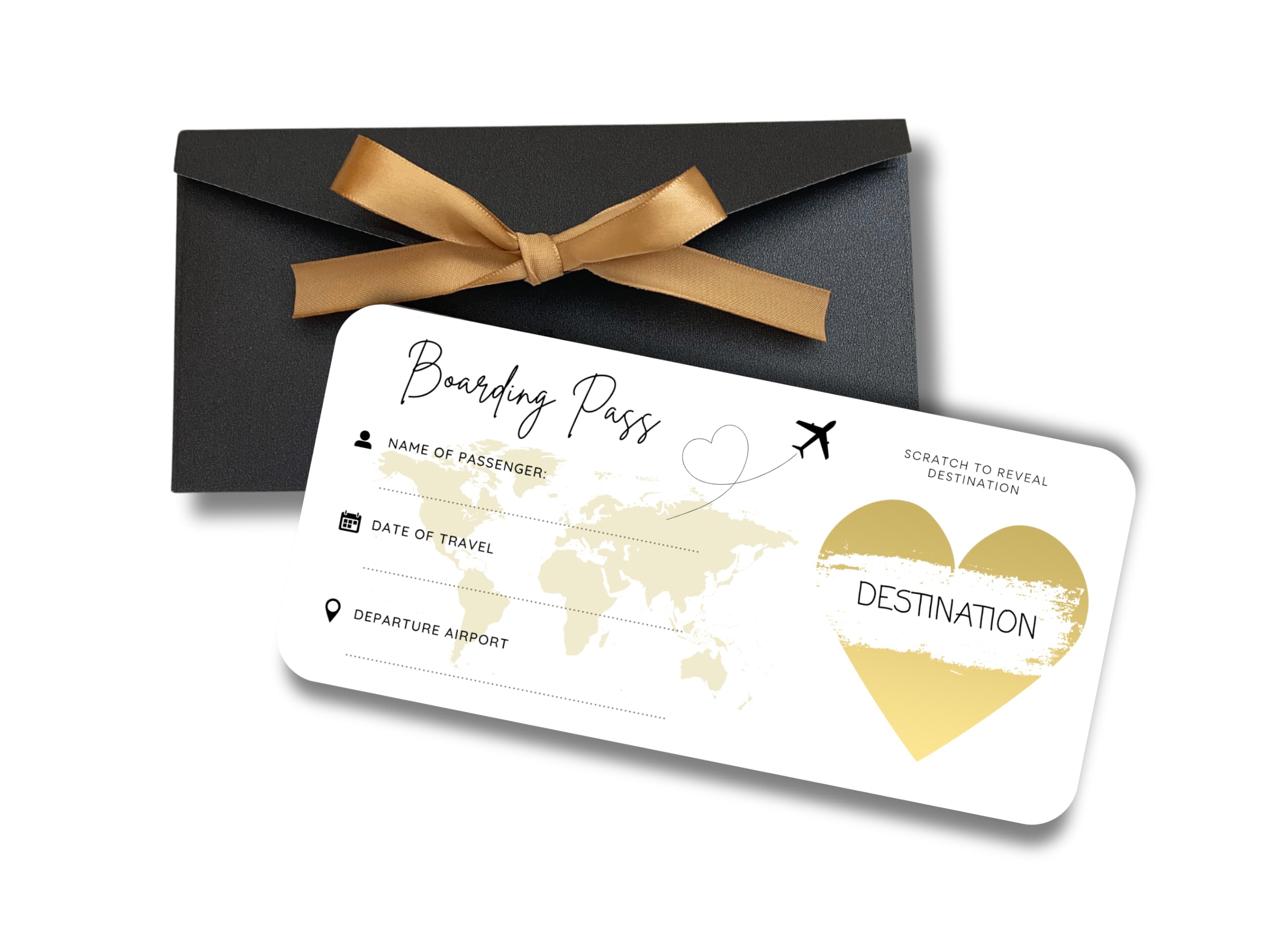 Print&CoUK - Boarding Pass Scratch Card, Scratch to reveal, Gift, Surprise, Scratch off ticket