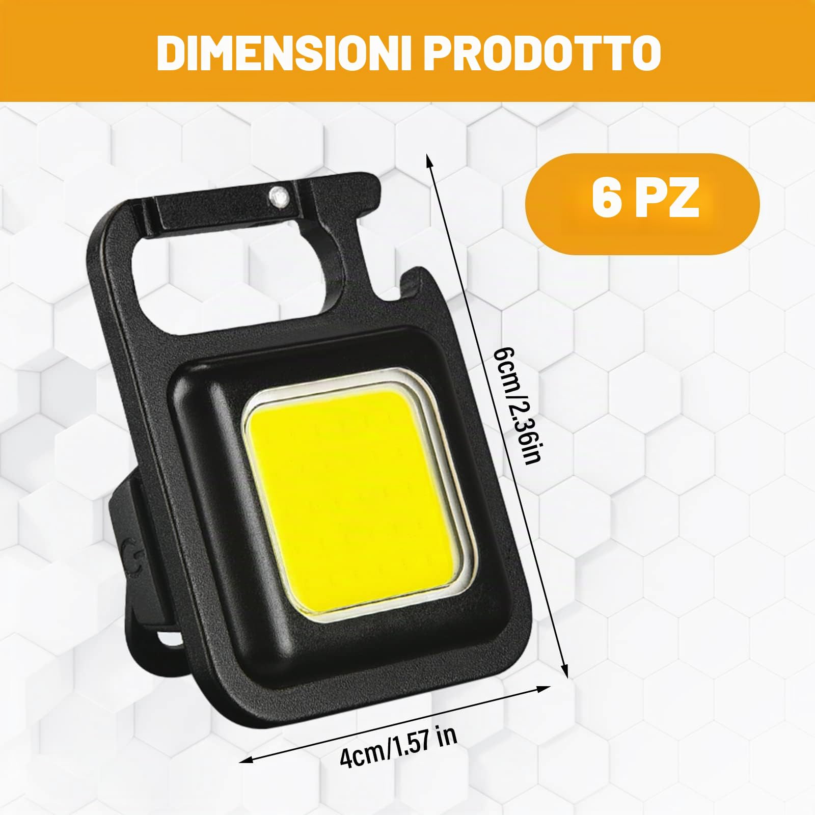 Nizirioo Mini Led Lampada da Lavoro: Nizirioo 6 Pezzi Impermeabili 800 Lumen Luce Meccanica Magnetica Portatile con Ricarica Usb Torcia Cob per Campeggio Riparazione di Emergenza