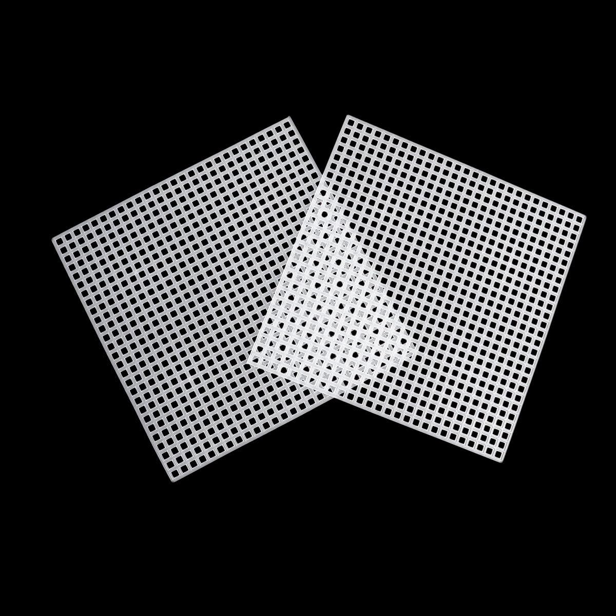 LALAFINA Kunststoff Mehrzweck Netzgewebe 30 Stück Weißes Quadratisches Bastelgitter 10X10cm für Kreuzstich und Nadelspitzenprojekte