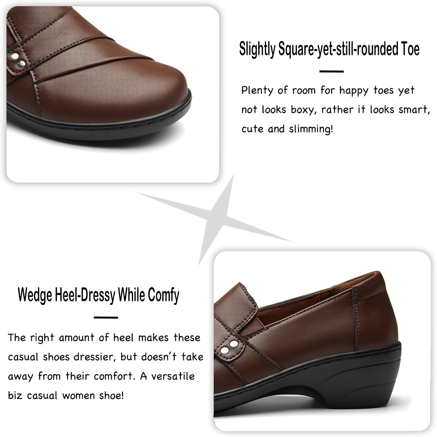 KORDAL Women's Comfortable & Lightweight Leather Loafers Slip-Ons Stylish Business Casual Dress Shoes Work Office Everyday Walking Shoes for Women - Image 6