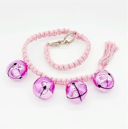 Timbres colgantes para perros | 4 campanas de entrenamiento para orinal extra fuertes | Timbre de puerta de cuerda trenzada ajustable y duradera