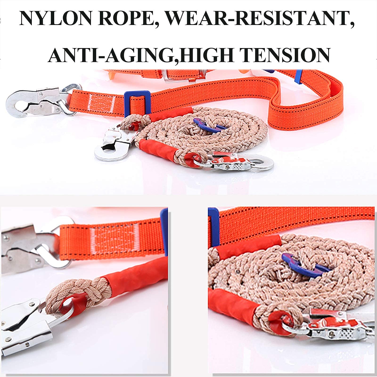 SwaYve Ceinture de Sécurité Complète, Harnais Antichute, Harnais de Protection Personnelle, Kit de Harnais de Sécurité Pour L'Escalade, Protection Contre Les Chutes