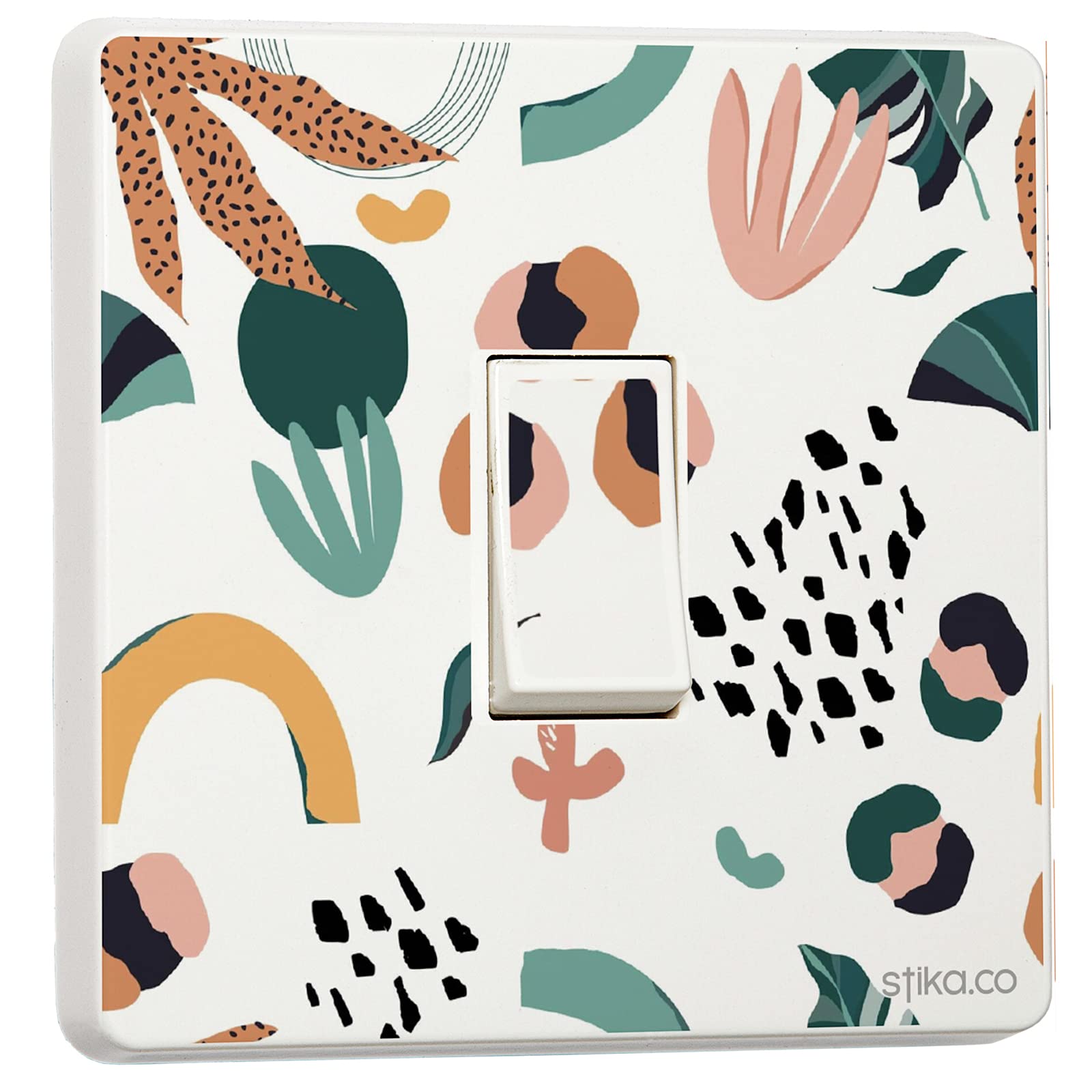 Stika.co Light Pack Of 2 Tropical Print - Single Switch Cover Sticker - Self-Adhesive Vinyl Room Decor - Home Decor Improvements