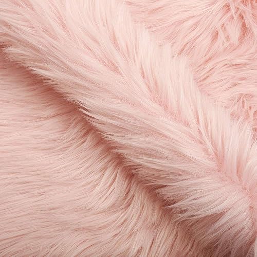 Miniatura 5 de RosieLily Alfombra de piel sintética ultrasuave de 1.3 x 2 pies, alfombra lanuda de piel de oveja, alfombra de pelo de oveja rosa, alfombra peluda