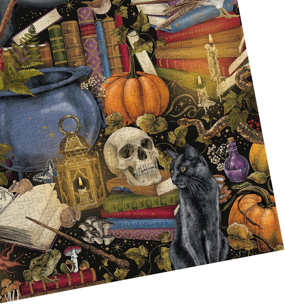 Gibsons Witchcraft 1000 Piece Jigsaw Puzzle for Adults – Magical Mystical Fantasy Scene with Potions & Spellbooks The Art File Collection – Premium Sustainable Puzzle Made in America