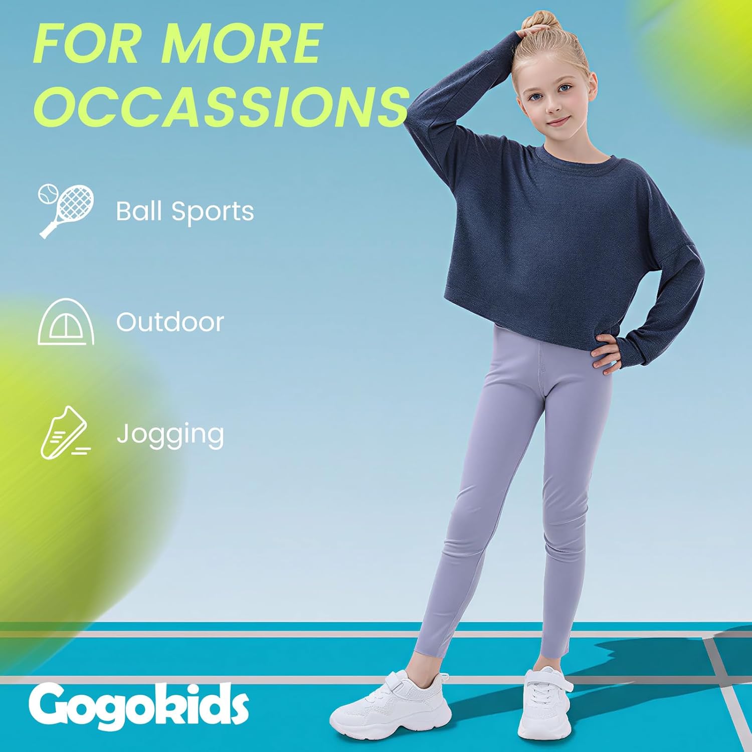 Gogokids Girls Shirts Long Sleeve Athletic Shirts Open Back Tops Active Sports Tshirts Yoga Workout Crop Tees 5-14 Years - Image 6