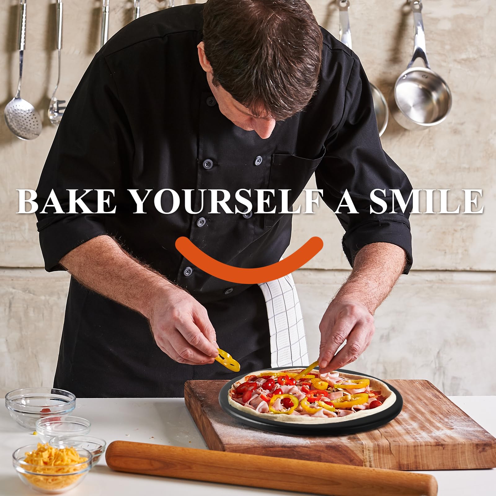 DAJAVE Pietra per pizza piccola, Ø 26 cm, rotonda, in ceramica cordierite smaltata, adatta per barbecue a gas e forno, adatta per tutte le griglie, adatta anche come mattoni per il pane