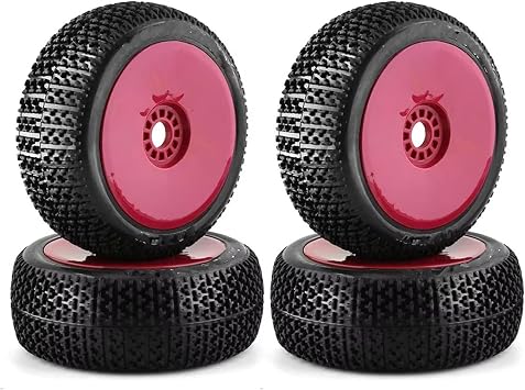 Compatible With Racing For Car 4WD For Nitro For HPI For Kyosho For Hongnuo 1/8 RC Off-Road Gear Wheel 17mm Hex B 4pcs 116mm RC Tires Red