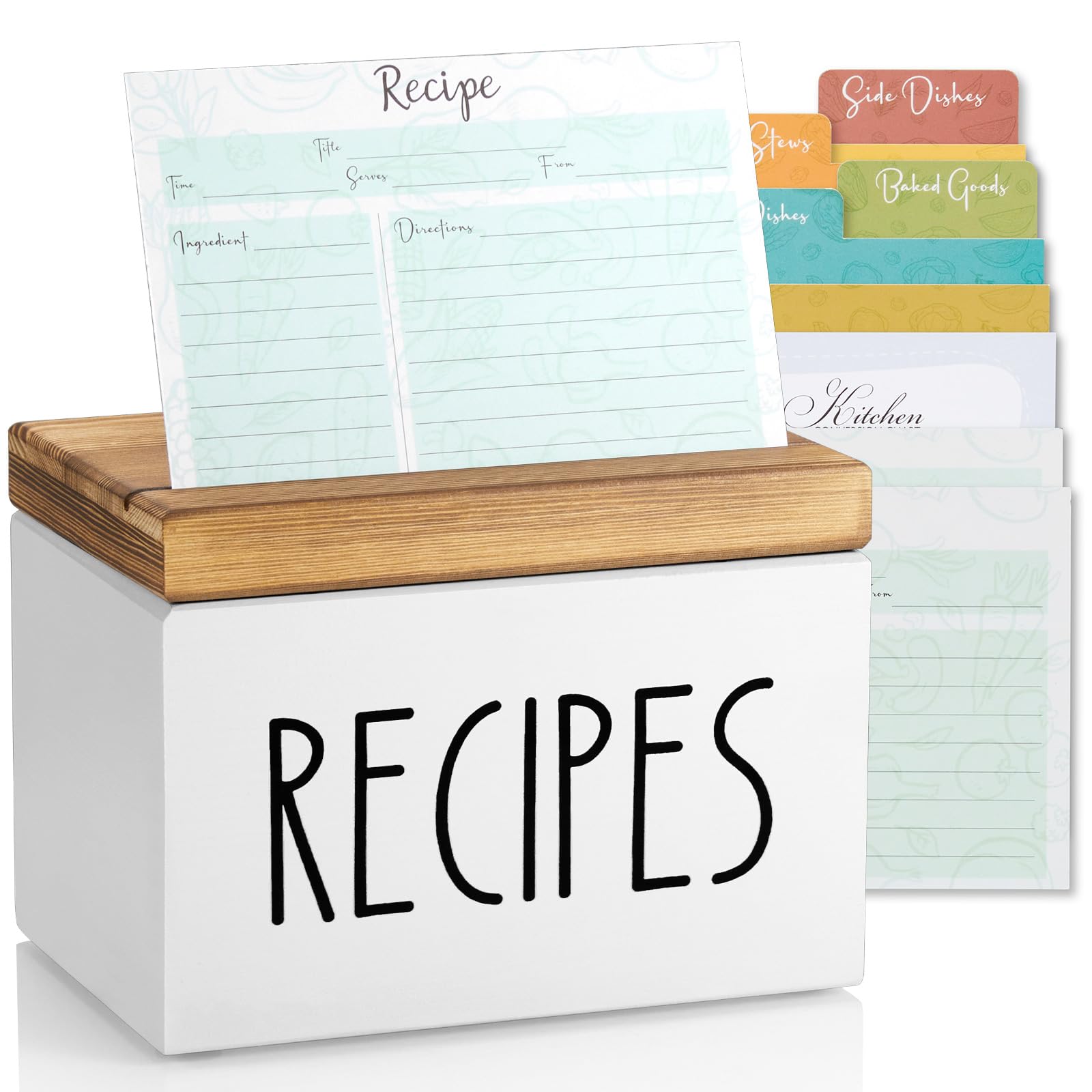 Boîte à recettes en bois de cuisine pour protéger et classer vos fiches