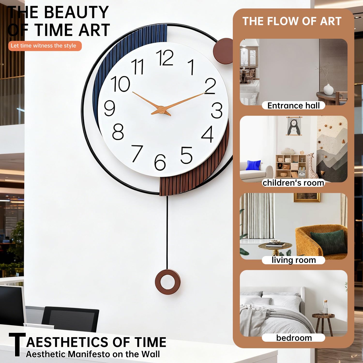 Reloj de pared (628-negro, EE.UU.)