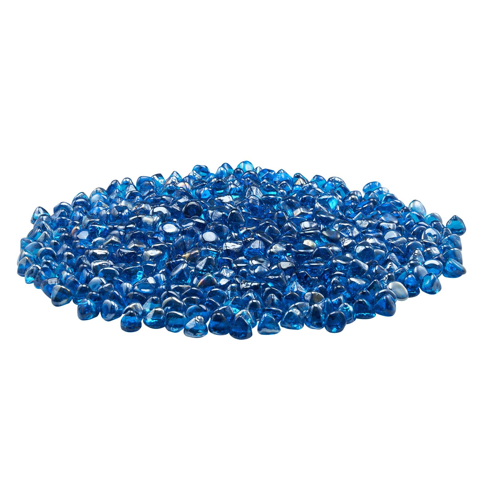 VEVOR Vetro per Braciere, Pietre per Caminetti Resistenti alle Alte Temperature, 9 kg, Perline Diamantate in Vetro Riflettenti da 25,4 mm, Alta Lucentezza, per Tavolo da Braciere, Blu Caraibico