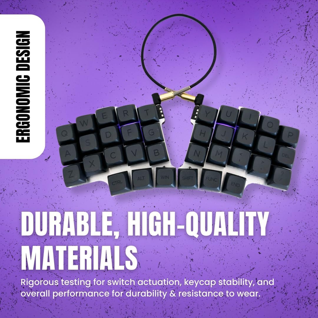 Clavier mécanique ergonomique divisé, alimenté par QMK, prise en charge du commutateur MX, disposition à 36 touches avec rétroéclairage RVB, connectivité USB-C, touches et commutateurs
