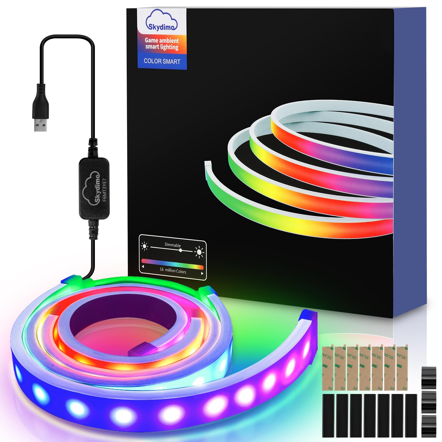 LED Neon Strip 27 Zoll RGB LED Neon Light 12V Dimmbar Neon Lichter mit App-Steuerung, Satte Farben, Musik Sync Ultra Flexibel für Schlafzimmer Wohnzimmer PC Dekor,2er
