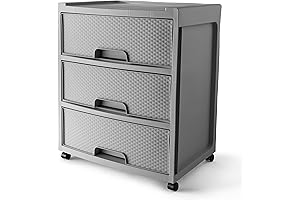 Starplast Rolling 3 Drawer Gavetero Plastico para Ropa, Soft Silver