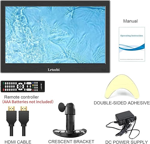 Miniatura 7 de Lrtzcbi Monitor pequeño de 13.3 pulgadas HD 1366x768P Mini monitor HDMIVGABNCUSBAV Puerto HDMI Monitor para Raspberry Pi TV Computadora Cámara