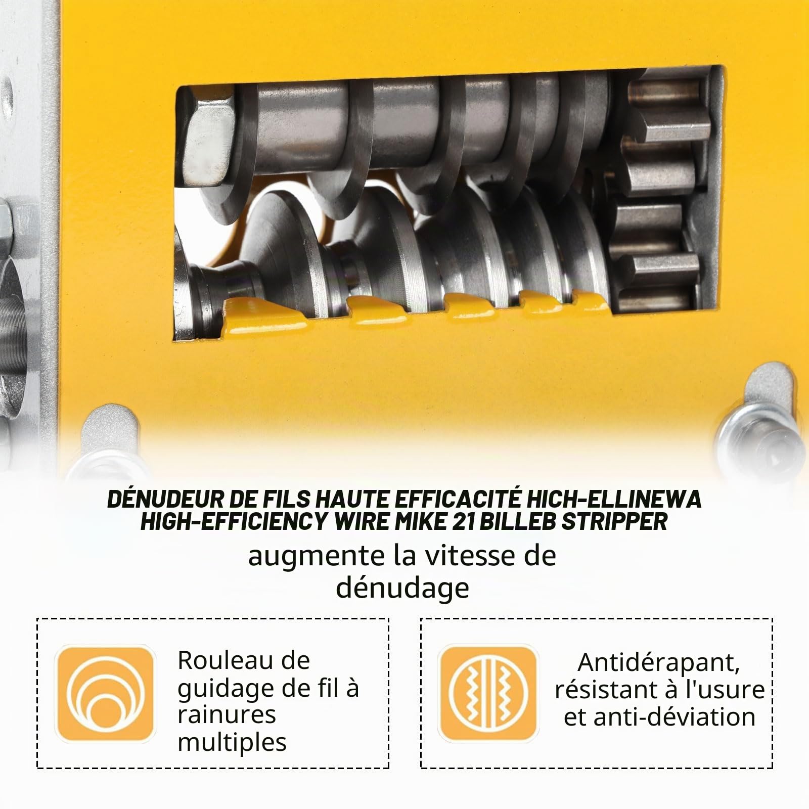 Qivine Denudeuse de Cable Electrique, Machine a Denuder le Cuivre 6 Trous 6 Canaux 3-17 mm, Denudeur Cable Electrique avec Manivelle ou Perceuse