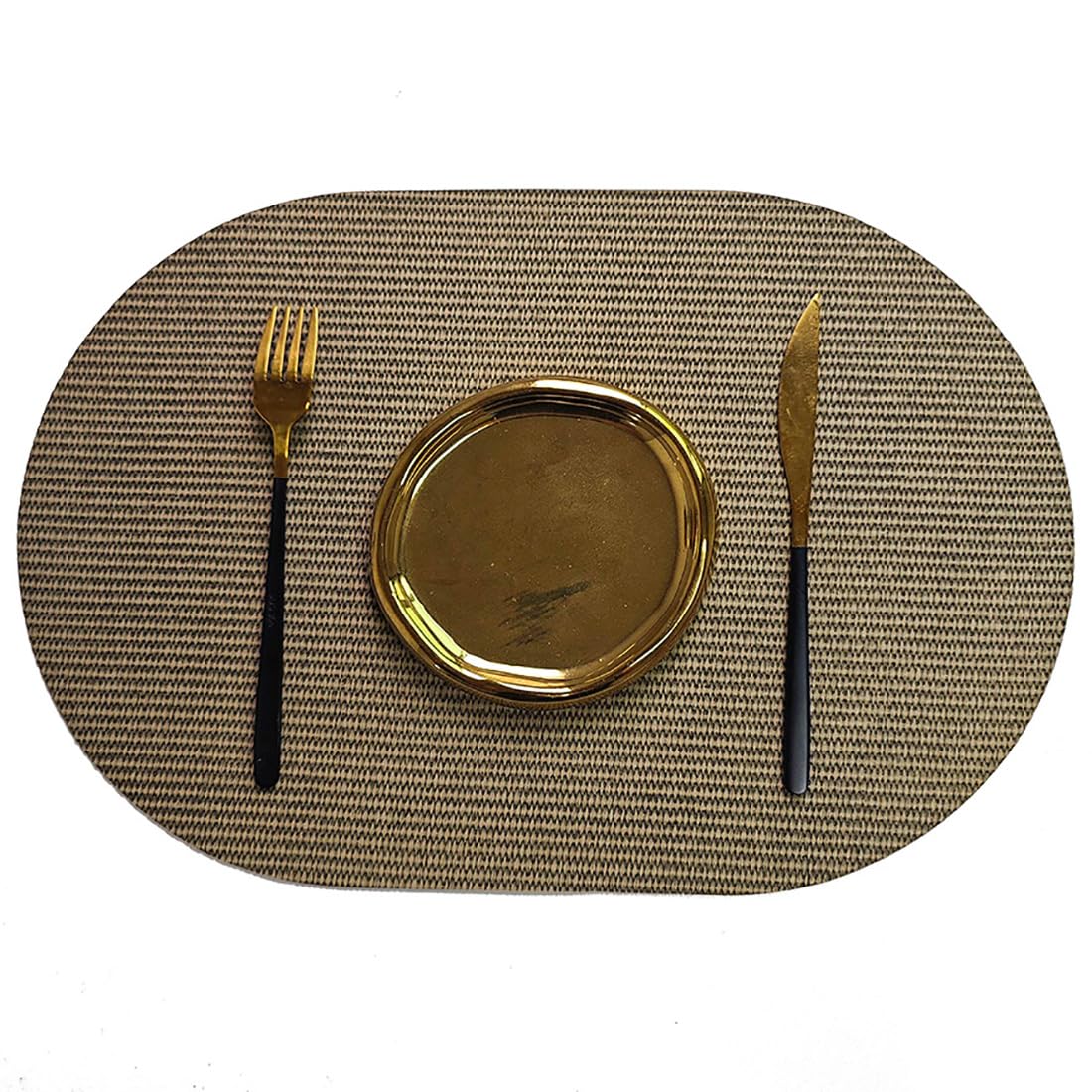 Große, Ovale, Abwischbare Tischsets|wasserdichte, Waschbare Vintage-Tischsets|Bauernhaus-Tischsets Für Küche Und Esszimmer|45x30cm(17,7x11,8in),Dunkelbraun,8 Stück